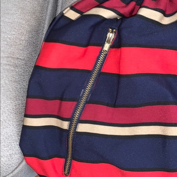 Red blue and tan stripped dress - Picture 4 of 10